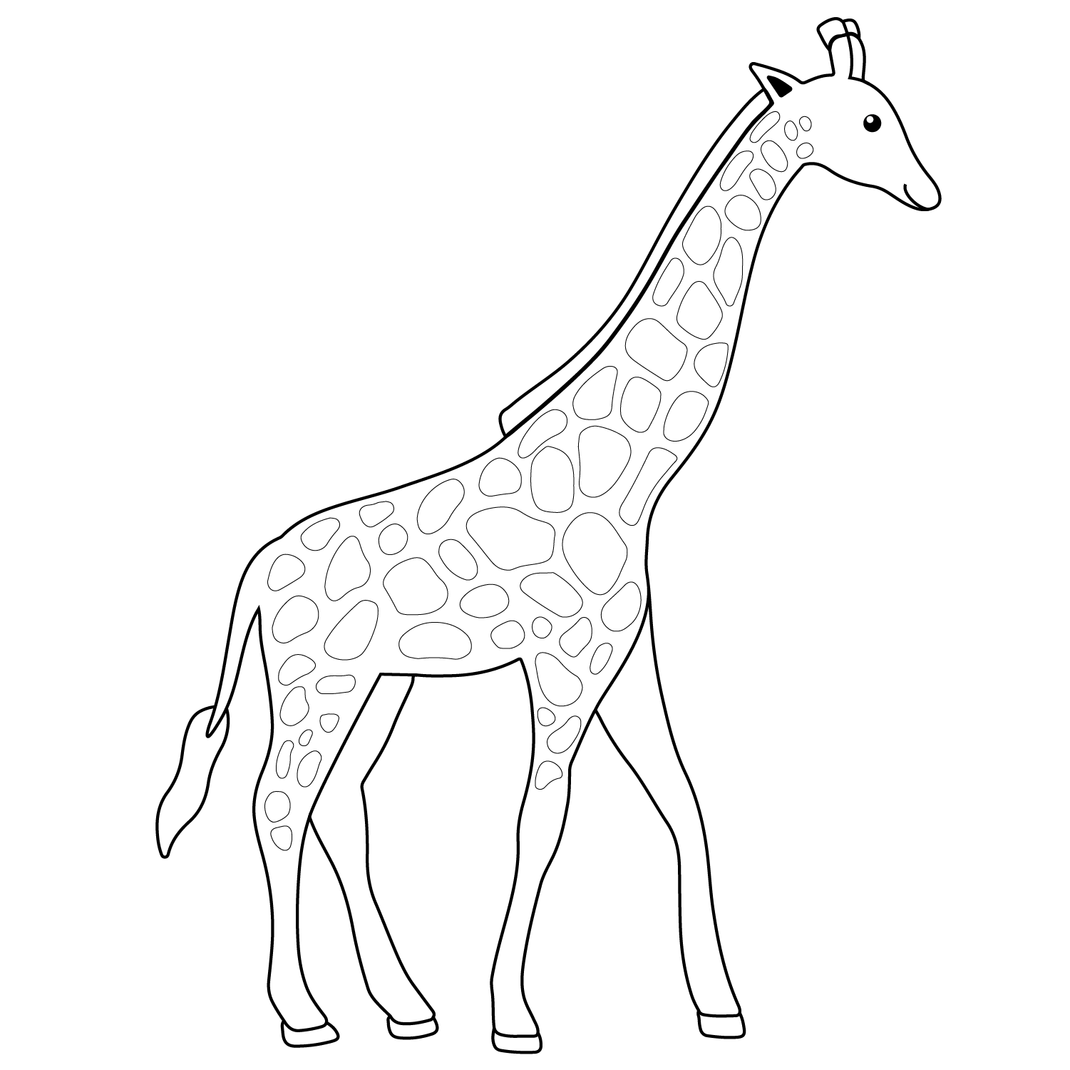 Giraffe: a sample drawing idea with its simple line drawing